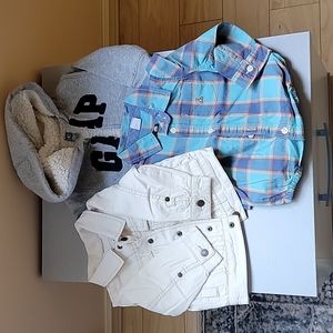 BabyGap Sherpa lined jacket, cotton blazer and bodysuit